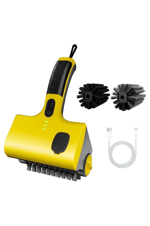 Cordless Grill Cleaning Robot Set, Smart BBQ Scrubber Tool with 2600mAh Battery, PP Brush for Griddles & Accessories, Cooktops, Floors