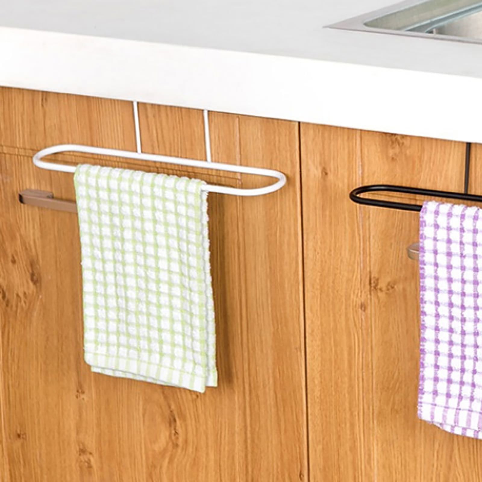 WEIWEIGG Over The Door Towel Rack, No Drill Towel Holder, White Finish ...