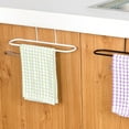 thumbnail image 1 of WEIWEIGG Over The Door Towel Rack, No Drill Towel Holder, White Finish, Space Saving Hanging Rack for Bathroom, Kitchen, Cabinet Door, Easy Installation, Holds Towels Robes, Bathroom Accessories, 1 of 4