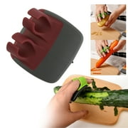 WEIWEIGG Finger-Grip Vegetable Peeler, 304 Stainless Steel Blade with Rubber Rings, Ergonomic Dual-Finger Design for Pumpkins/Carrots/Potatoes