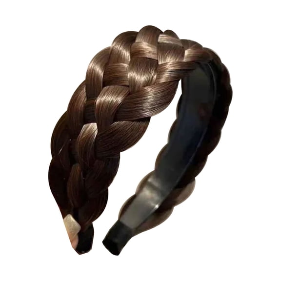 WEIWEIGG Headbands for Women, Handmade Fishbone Braid Head Hoop, Non Slip Hairband, Widened, Soft Smooth, Suitable for Schoo, Work, Outings Brown