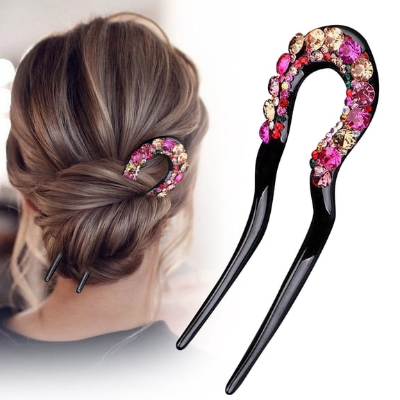 WEIWEIGG Large U-Shaped French Hair Pins, Effortless Bun Maker for Thick Hair, 4.3in Secure Hold, Vintage Modern Styling, Versatile Styling Accessory