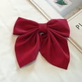 thumbnail image 1 of WEIWEIGG Large Vintage Hair Bow Clip, Wine Red Elastic Fabric Barrettes for Women & Girls, Non-Slip Comfort Stretch Hair Accessory, 1 of 6