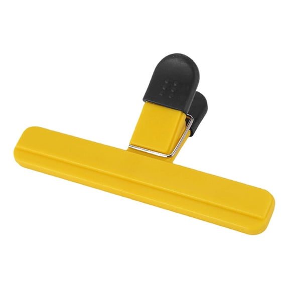 WEIWEIGG Large Yellow Sealing Clip, Plastic Snack Sealer with Non-Slip Grip, PVC Spring Clamp for Chips, Pet Food & Dry Goods Storage, 1 PCS