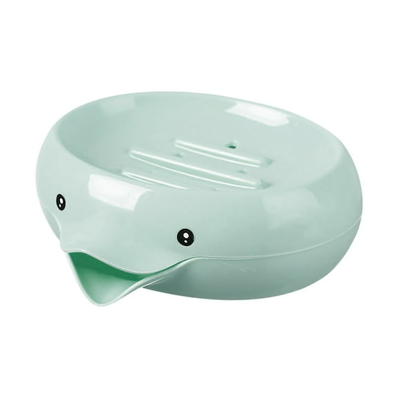 WEIWEIGG Light Green Creative Soap Dish With Lid, No-Water-Accumulation Bathroom Holder, , Creative Countertop Organizer for Showers