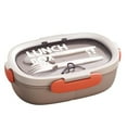 thumbnail image 1 of WEIWEIGG Lunch Box with Spoon&Fork, 28Oz 3 Compartment Sandwich Containers Travel Snack Boxes Dishwasher/Freezer Meal Prep Food Storage Containers,Brown, 1 of 7