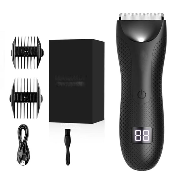 WEIWEIGG Men's Body Trimmer & Hair Clipper with Dock, Cordless, Ceramic Blades | Wet/Dry Grooming for Beard/Body | USB Charging, 60-Min Use(B)