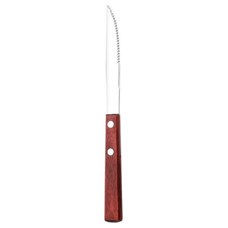 WEIWEIGG Modern Dinner Knives with Red Sandalwood Handle, Stainless Steel Table Knives, Elegant Design, Dishwasher Safe, Durable, Everyday Use, 1 Pcs