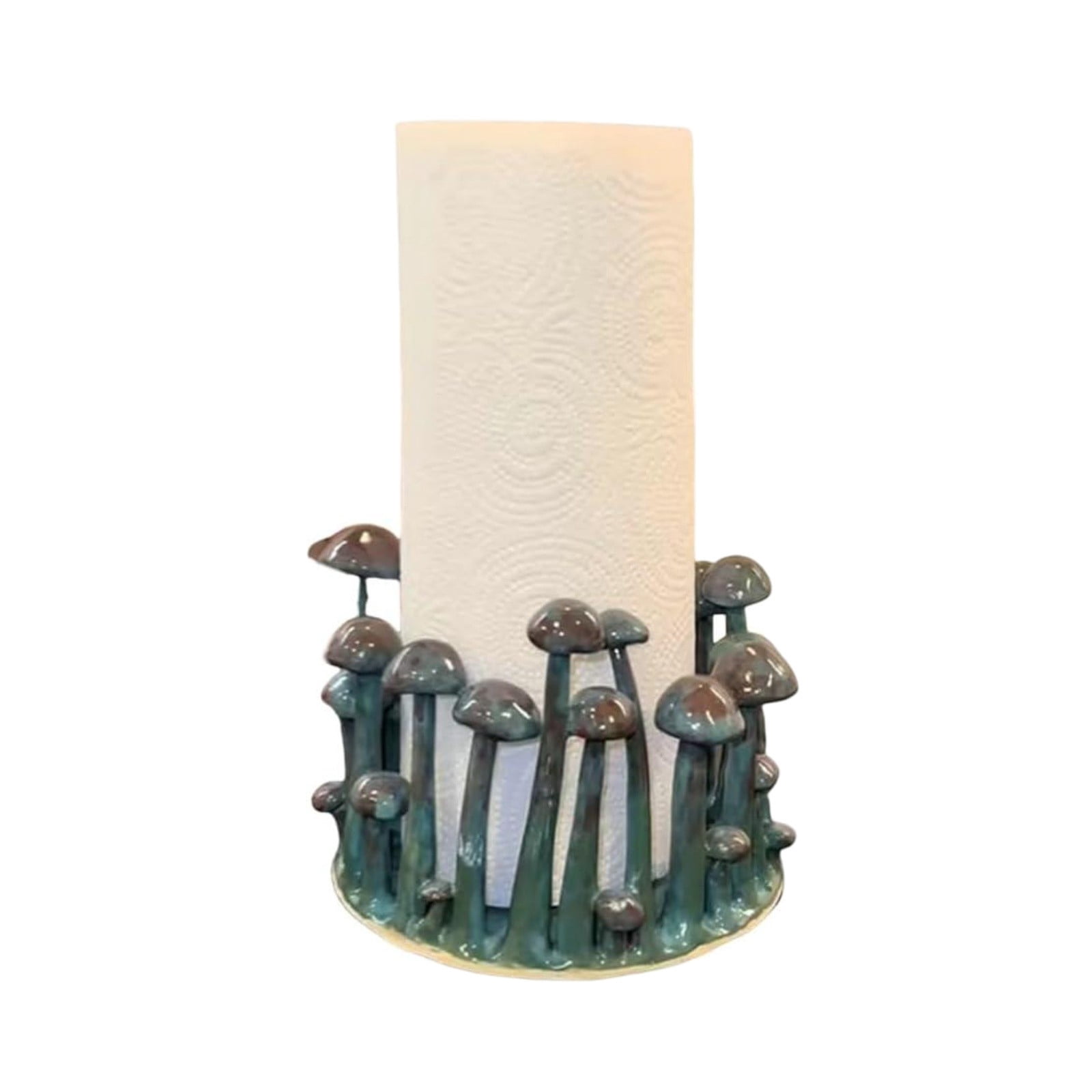 WEIWEIGG Mushroom Paper Towel Holder, Freestanding Countertop Dispenser for Kitchen, Easy Tear Access, Plastic, Whimsical Design, Fits Standard Rolls, Durable