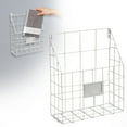 thumbnail image 1 of WEIWEIGG No-Drill Wall Mounted Magazine Rack, Metal Mesh File Organizer for Mail/Documents, Hanging Storage Holder for Home Office & Living Room, 1 of 7