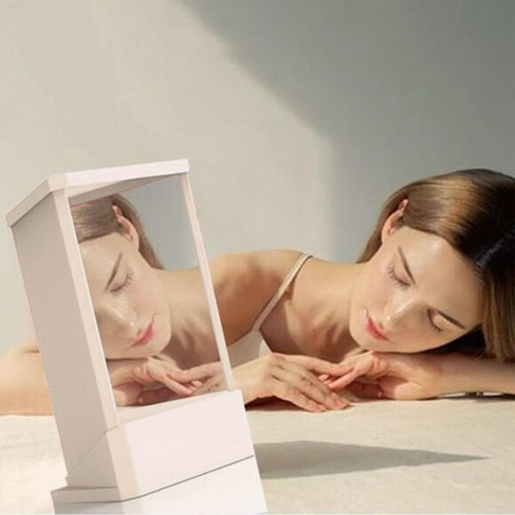 WEIWEIGG Non-Reversing Vanity Mirror True-View, 6.69 IN Distortion-Free Makeup Mirror w/Stand, ABS Frame for Hair & Beauty Styling, 1 PCS