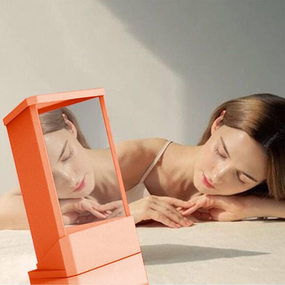 WEIWEIGG Non-Reversing Vanity Mirror True-View, 6.69 IN Distortion-Free Makeup Mirror w/Stand, ABS Frame for Hair & Beauty Styling, 1 PCS