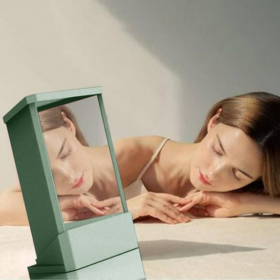 WEIWEIGG Non-Reversing Vanity Mirror True-View, 6.69 IN Distortion-Free Makeup Mirror w/Stand, ABS Frame for Hair & Beauty Styling, 1 PCS