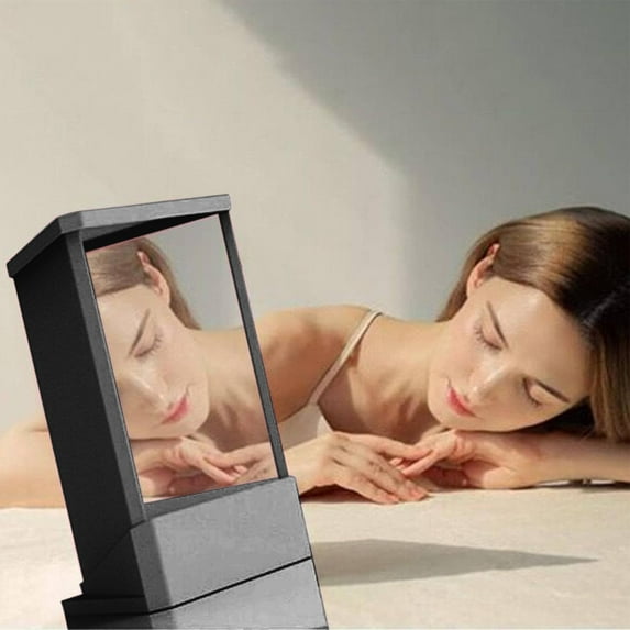 WEIWEIGG Non-Reversing Vanity Mirror True-View, 9.05 IN Distortion-Free Makeup Mirror w/Stand, ABS Frame for Hair & Beauty Styling, 1 PCS