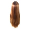 thumbnail image 1 of WEIWEIGG Orange Brown Wig for Women, Long Straight Lace Wig with Bangs, No Matted, Full Density, Heat Resistant Wig, Easy Clean for Daily Party, 1 of 6