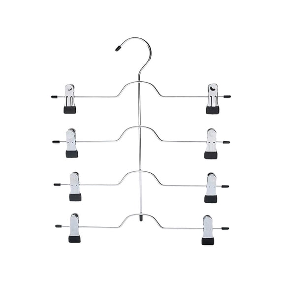 WEIWEIGG Pants Hangers with Clips,Space Saving Hanging Closet Organizer-4 Tiers Skirt Hangers with Hook,Closet Organizer-Clothes Hangers- College Dorm Essentials Apartment Essentials