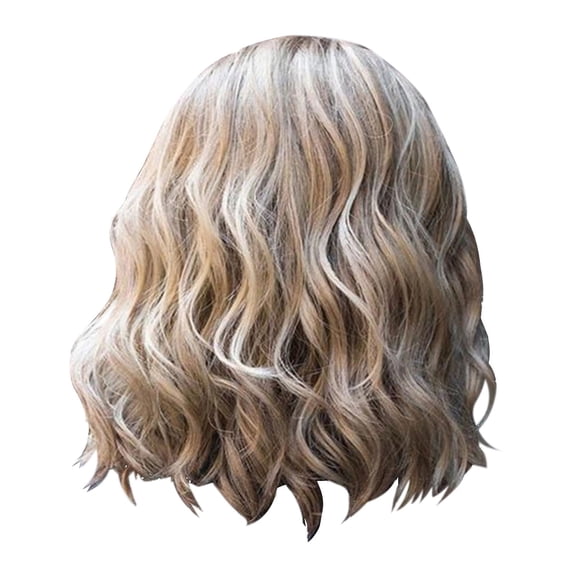 WEIWEIGG Short Ombre Wigs for Women, Short Wavy Curly Lace Front Wig with Center Part Bangs, Heat Resistant Wig, Versatile for Work, Concert, Cosplay