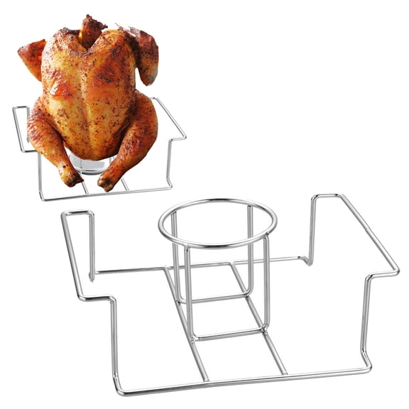WEIWEIGG Stainless Steel Beer Can Chicken Holder, 6.3 Inch Grill & Oven Stand for Outdoor Grilling, Camping BBQ, Evenly Cooks Whole Chicken with Beer Infusion, Durable Grill Rack