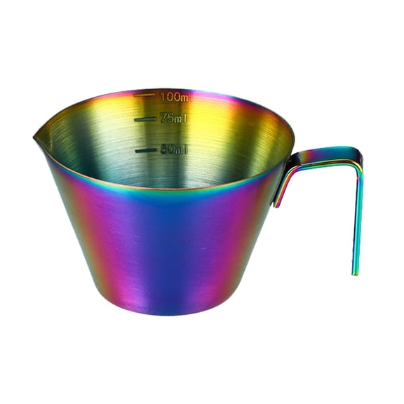WEIWEIGG Stainless Steel Coffee Measuring Cup 100ml | Barista Tools with Handle & Scale, Dishwasher Safe | Precise Shot Glass, Barista Accessory for Home Brewing & Cafes
