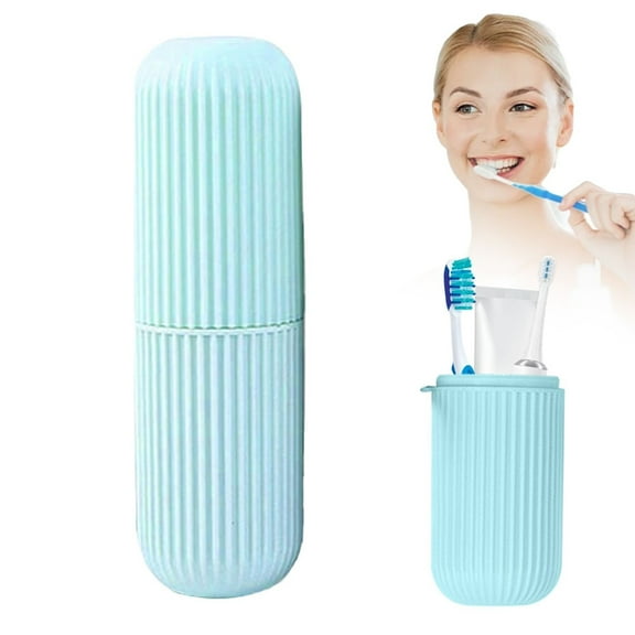 WEIWEIGG Travel Toothbrush Case, Toothbrush Holders, Plastic Toothbrush Container, Lightweight, Holds 2 Brushes & Toothpaste for School, Camping & Outdoors Green