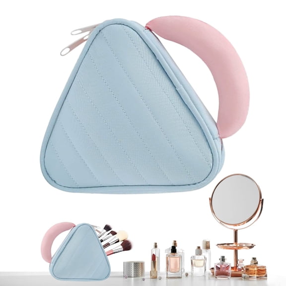 WEIWEIGG Water-Resistant Makeup Bag for Women Travel, Cute Cosmetic Organizer with Zipper, Small Toiletry Bag Purse Storage for Gym/School/Gifts (Grey)