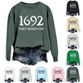 thumbnail image 1 of WEIWEN 1692 They Missed One Sweatshirt Women Halloween Witch Long Sleeve Shirts 1692 Salem Casual Crewneck Pullover Sweaters Gift Tops Women's Clothing Light Blue, M, 1 of 6