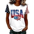 thumbnail image 1 of WEIWEN 250 Anniversary USA Shirt Women Patriotic 4th of July T Shirt American Flag Short Sleeve 250th Birthday America Tees Fashion Tops Red, L, 1 of 4