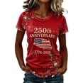 thumbnail image 1 of WEIWEN 4th of July Outfits for Women 250 Anniversary USA Patriotic Shirts for Women Red White and Blue Tshirts American Flag Summer Tops July 4th Clothing Red, XL, 1 of 4