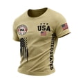 thumbnail image 1 of WEIWEN 4th of July Shirts for Men 250 Anniversary USA Shirt Mens American Flag Patriotic T-Shirts Crewneck Pullover Short Sleeve Fourth of July Tops Khaki, S, 1 of 4
