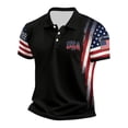 thumbnail image 1 of WEIWEN American Flag Polo Shirt Men 4th of July T-Shirts USA Patriotic Golf Shirts Short Sleeve 1776 Tops Mens 250 Anniversary USA Polos Black 5XL, 1 of 3