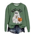 thumbnail image 1 of WEIWEN Boo Jee Halloween Sweatshirt for Women Cute Ghost Pumpkin Graphic Fall Outfits for Women Dressy Casual Long Sleeve Pullover Going Out Tops Womens Sweaters M, 1 of 6