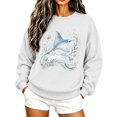 thumbnail image 1 of WEIWEN Crewneck Sweatshirt for Women Loose Fit Ocean Life Sea Whale Beach 90s Vintage Graphic Long Sleeve Shirts for Women Dressy Casual Fall Sweaters Womens Clothes White, L, 1 of 5