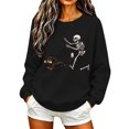 thumbnail image 1 of WEIWEN Dog Mama Sweatshirt for Women Funny Skeleton Chasing Dachshund Print Crewneck Long Sleeve Halloween Outfits for Women Going Out Tops Fall Sweaters Women's Clothing XXL, 1 of 4