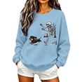 thumbnail image 1 of WEIWEN Dog Mama Sweatshirt for Women Funny Skeleton Chasing Dachshund Print Crewneck Long Sleeve Halloween Outfits for Women Going Out Tops Fall Sweaters Women's Clothing XL, 1 of 4
