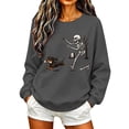 thumbnail image 1 of WEIWEN Dog Mama Sweatshirt for Women Funny Skeleton Chasing Dachshund Print Crewneck Long Sleeve Halloween Outfits for Women Going Out Tops Fall Sweaters Women's Clothing S, 1 of 4