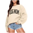 thumbnail image 1 of WEIWEN Dog Mom Sweatshirt for Women Dog Lover Sweatshirts Funny Graphic Sweaters Mama Pullover Tops Womens Fall Fashion Clothing Beige, S, 1 of 6