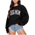 thumbnail image 1 of WEIWEN Dog Mom Sweatshirt for Women Dog Lover Sweatshirts Funny Graphic Sweaters Mama Pullover Tops Womens Fall Fashion Clothing Black, S, 1 of 7