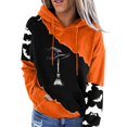 thumbnail image 1 of WEIWEN Halloween Hoodies for Women Funny Yes I Can Drive A Stick Witch Broom Print Halloween Sweatshirt for Women Color Block Hooded Pullover Tops Womens Fall Fashion Clothing Black, S, 1 of 4