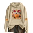 thumbnail image 1 of WEIWEN Halloween Hoodies for Women Lightweight Pumpkin Maple Leaf Graphic Halloween Sweatshirt for Women Thanksgiving Outfit Hooded Tops Womens Fall Fashion Clothing Beige, XL, 1 of 3