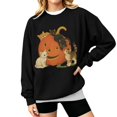 thumbnail image 1 of WEIWEN Halloween Sweatshirt for Women Cute Cat Pumpkin Face Graphic Crewneck Long Sleeve Fall Outfits for Women Going Out Tops Casual Spooky Season Sweaters Women's Clothing S, 1 of 4