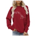thumbnail image 1 of WEIWEN Halloween Sweatshirt for Women Cute Skeleton Hand Boop Dog Print Long Sleeve Fall Outfits for Women Spooky Season Fashion Clothing Womens Tops Sweaters XL, 1 of 5