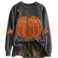 thumbnail image 1 of WEIWEN Halloween Sweatshirt for Women Fashion Maple Leaf Pumpkin Print Fall Outfits for Women Long Sleeve Going Out Tops Dressy Casual Thanksgiving Sweaters Women's Clothing L, 1 of 5