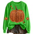 thumbnail image 1 of WEIWEN Halloween Sweatshirt for Women Fashion Maple Leaf Pumpkin Print Fall Outfits for Women Long Sleeve Going Out Tops Dressy Casual Thanksgiving Sweaters Women's Clothing XXXL, 1 of 5