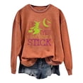 thumbnail image 1 of WEIWEN Halloween Sweatshirts for Women Dressy Yes I Can Drive A Stick Witch Printed Long Sleeve Fall Outfits for Women Tops Women's Sweaters Fashion Clothing S, 1 of 3