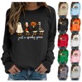 thumbnail image 1 of WEIWEN Just a Spooky Goose Sweatshirt for Women Funny Ghost Goose Printed Halloween Sweaters for Women Fall Clothes Womens Tops Women's Clothing Red, XXL, 1 of 6