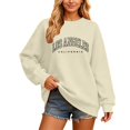 thumbnail image 1 of WEIWEN Los Angeles California Sweatshirt for Women Dressy Casual Long Sleeve Shirts for Women Oversized Tops Loose Fit Fall Workout Sweaters Women's Fashion Clothing Beige, S, 1 of 4