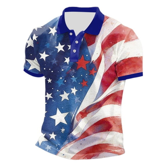 WEIWEN Mens Polo Shirts 1776-2026 250th Casual Golf Stretch American Flag Graphic Short Sleeve 4th of July Shirts for Men Clothes Blue M