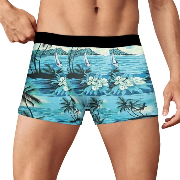 WEIWEN Mens Underwear Boxer Briefs Classic Tropical Beach Palm Tree ...