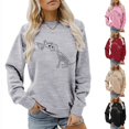 thumbnail image 1 of WEIWEN Retro Cute Skeleton Hand Boop Dog Halloween Sweatshirt for Women Fashion Clothing Dressy Causal Long Sleeve Fall Outfits Womens Sweaters Black, S, 1 of 6