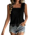 thumbnail image 1 of WEIWEN Spaghetti Strap Tank Tops for Women Loose Fit Summer Sleeveless Athletic Camisole Workout Tank Top Woman Cami Shirts Black, L, 1 of 4